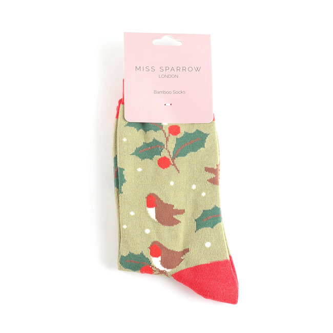 Socks Bamboo Winter Hedgerow green