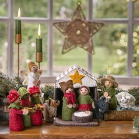 Sjaal met Verhaal Filz-Weihnachtskrippe rood/groen