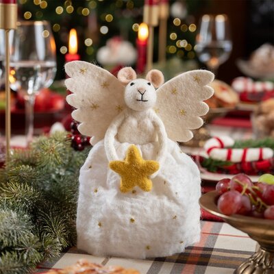 Sjaal met Verhaal Felt Decoration Muis Engel met Ster
