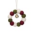 Sjaal met Verhaal Felt Christmas Hanger Krans Viltballetjes Holly Berry Small