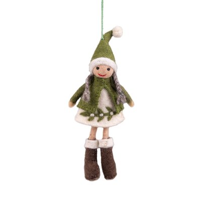 Sjaal met Verhaal Filz Weihnachtshänger Meisje Mistletoe