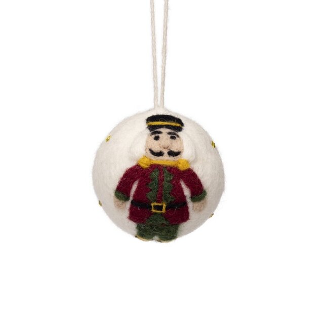 Felt Christmas Hanger Bal Notenkraker assorti