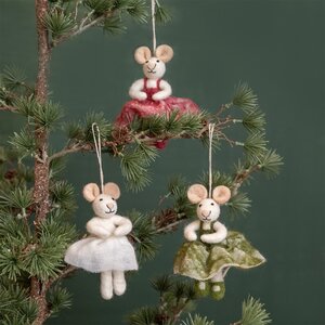 Sjaal met Verhaal Felt Christmas Hanger Muis Ballerina assorti