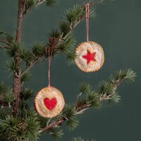 Sjaal met Verhaal Felt Christmas Hanger Linzer Koekje assorti