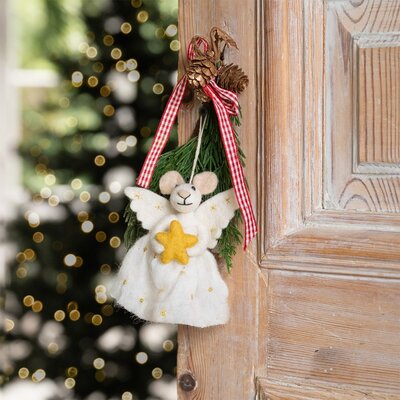 Sjaal met Verhaal Felt Christmas Hanger Muis Engel met Ster