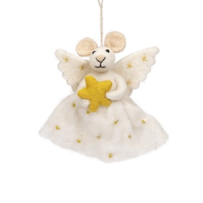 Sjaal met Verhaal Felt Christmas Hanger Muis Engel met Ster