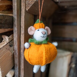 Sjaal met Verhaal Felt Hanger Muis Pompoen