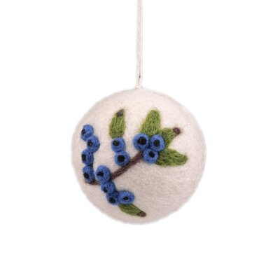 Sjaal met Verhaal Felt Hanger Bal Bes blue/red