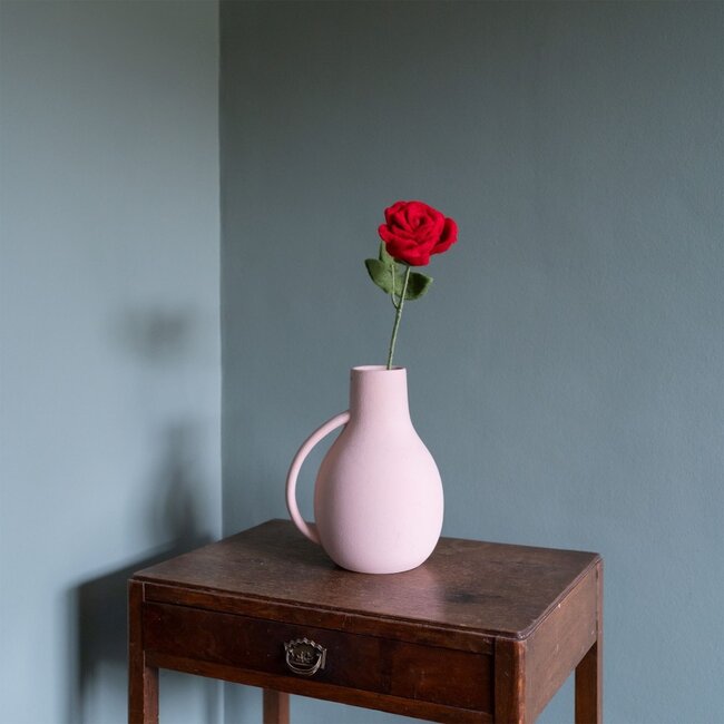 Filzblume Roos red