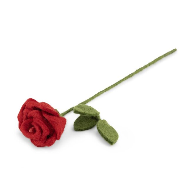 Filzblume Roos red