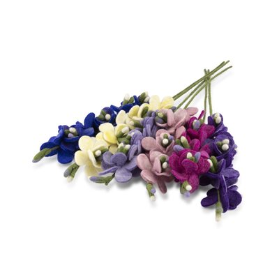 Sjaal met Verhaal Felt Flower Ridderspoor assorti