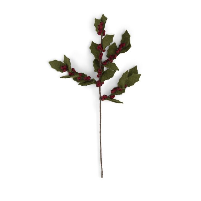 Felt Flower Tak Holly Berry