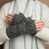 Sjaal met Verhaal Handwarmer Granny Square taupe