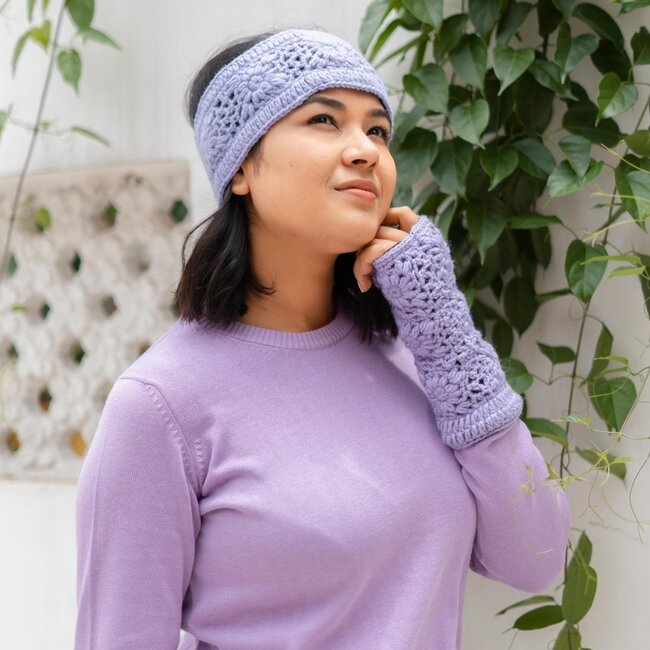 Handwarmer Granny Square lilac