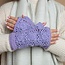 Sjaal met Verhaal Handwarmer Granny Square lilac