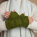 Sjaal met Verhaal Handwarmer Granny Square army green