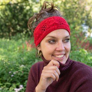 Sjaal met Verhaal Headband Granny Square red