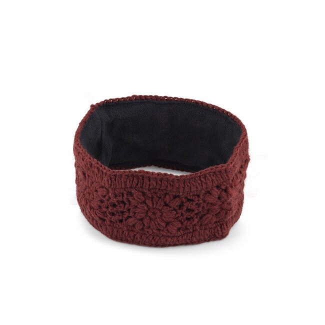 Headband Granny Square bordeaux