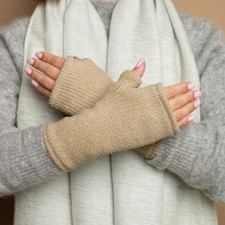 Sjaal met Verhaal Handwarmer Cosy unisex beige