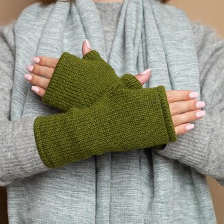 Sjaal met Verhaal Handwarmer Cosy unisex army green