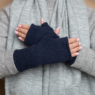 Sjaal met Verhaal Handwarmer Cosy unisex dark blue