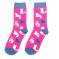 Miss Sparrow Socken Bamboo Cute Kitten hot pink