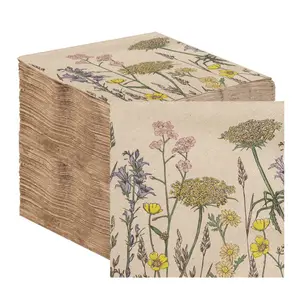 Talking Tables Paper Napkins Eco Natural Meadow 100-Pack