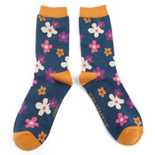 Miss Sparrow Socken Bamboo Cute Daisy navy