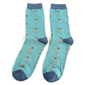 Miss Sparrow Männer-Socken Bamboo Skiing teal