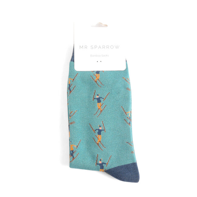 Männer-Socken Bamboo Skiing teal