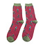 Miss Sparrow Mens Socks Bamboo Cyclists burgundy