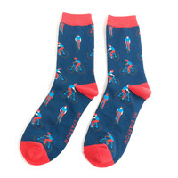 Miss Sparrow Männer-Socken Bamboo Cyclists navy