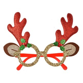 Clayre & Eef Glasses Christmas Red Antler