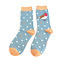 Socks Bamboo Festive Robins denim