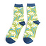 Miss Sparrow Socks Bamboo Oxeye Daisies lime