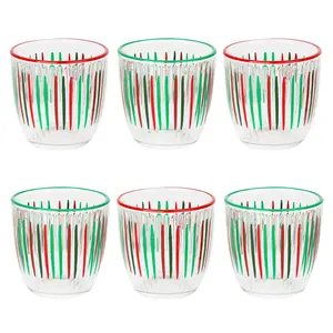 Talking Tables Glas Tumbler Bright-Striped red/green