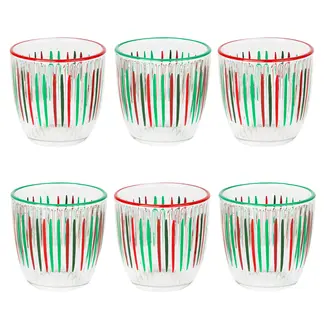 Talking Tables Glas Tumbler Bright-Striped red/green