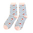 Socks Bamboo Robins on Stripes denim