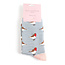 Socks Bamboo Robins on Stripes denim