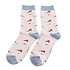 Miss Sparrow Socken Bamboo Robins on Stripes lavender