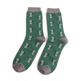 Miss Sparrow Mens Socks Bamboo Cafetiere Green