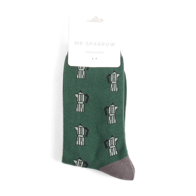 Mens Socks Bamboo Cafetiere Green