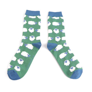 Miss Sparrow Mens Socks BambooHappy Sheep Green