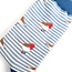 Mens Socks Bamboo Robins on Stripes Denim