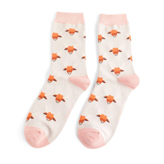 Miss Sparrow Socken Bamboo Highland Cows silver