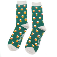 Miss Sparrow Mens Socks Bamboo Beer green
