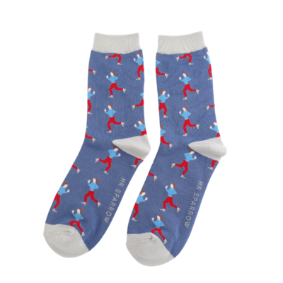 Miss Sparrow Mens Socks Bamboo Jogging denim