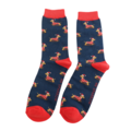 Miss Sparrow Männer-Socken Bamboo Skiing Sausage Dogs navy
