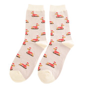 Miss Sparrow Socken Bamboo Skiing Sausage Dogs silver
