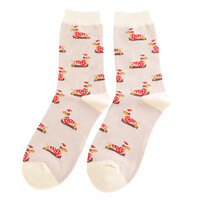 Miss Sparrow Socks Bamboo Skiing Sausage Dogs silver
